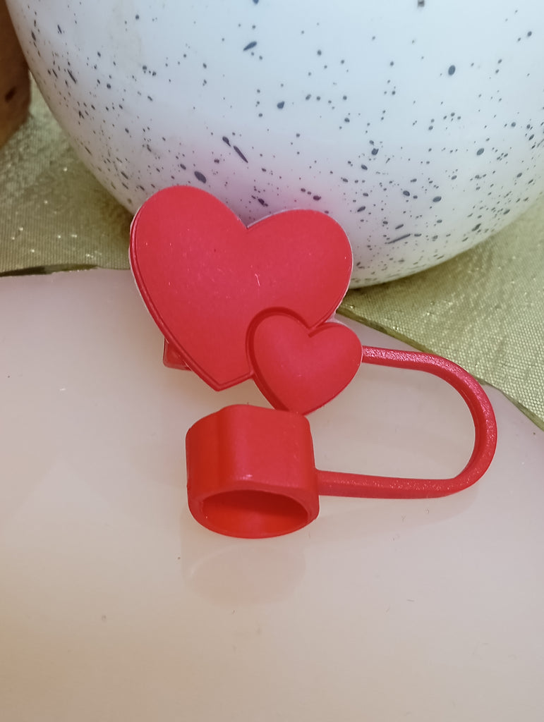 Double Heart Straw Toppers