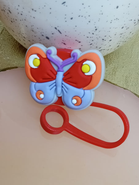 Red Butterfly Straw Toppers