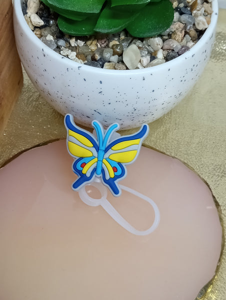 White Butterfly Straw Toppers