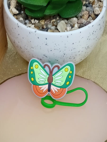 orange butterfly  Straw Toppers