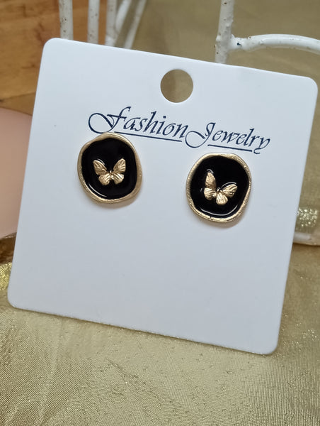 Stamped  Style Earrings-butterfly