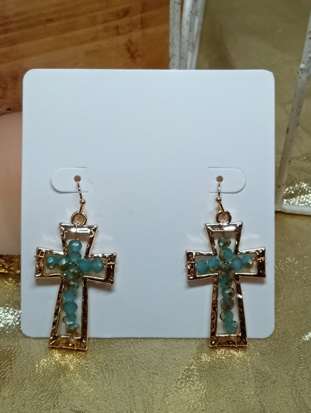 Assorted Gold Plated Earrings-Double Cross