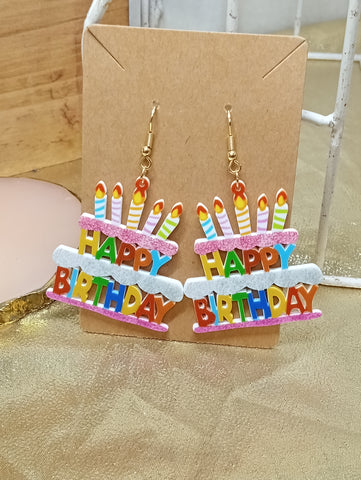 Birthday Earrings-Birthday Cake 