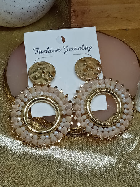 Assorted Gold Plated Earrings-Beaded Circles