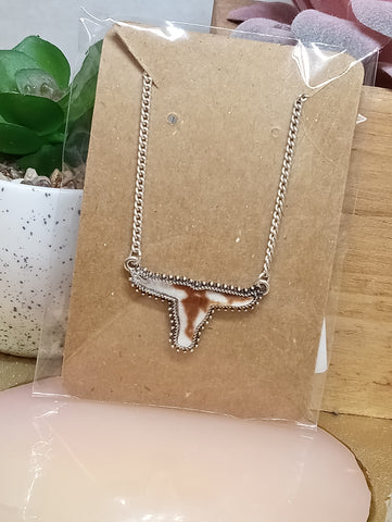 Necklace W/Long Horn Charm