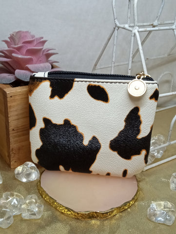 Small Zippered Cow Wallet