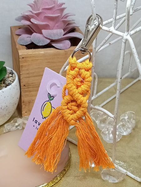 Orange Crochet/Tassel Keychains