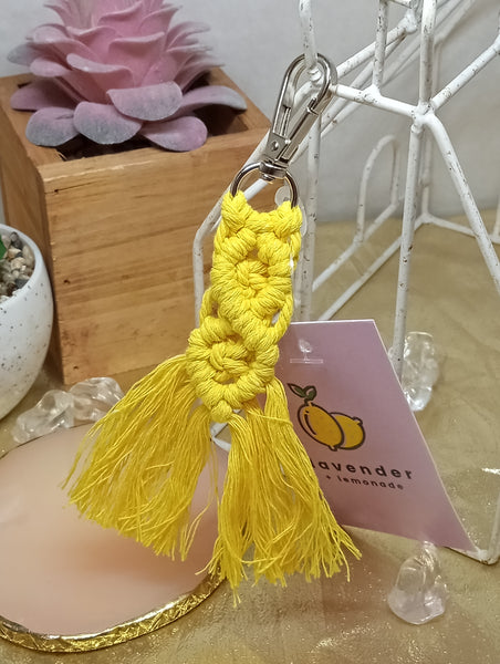 Yellow Crochet/Tassel Keychains