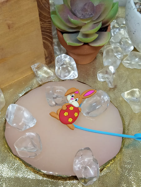 Straw Easter Toppers-Blue Bunny