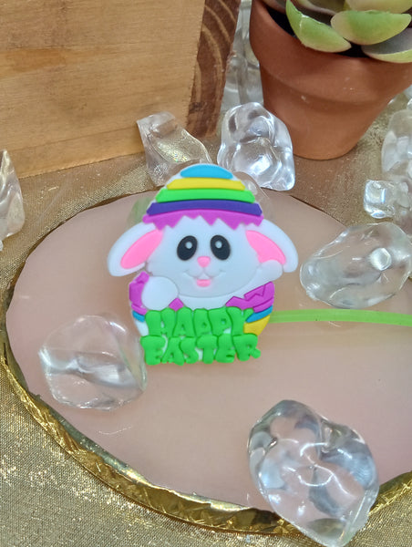 Straw Easter Toppers-Green Bunny