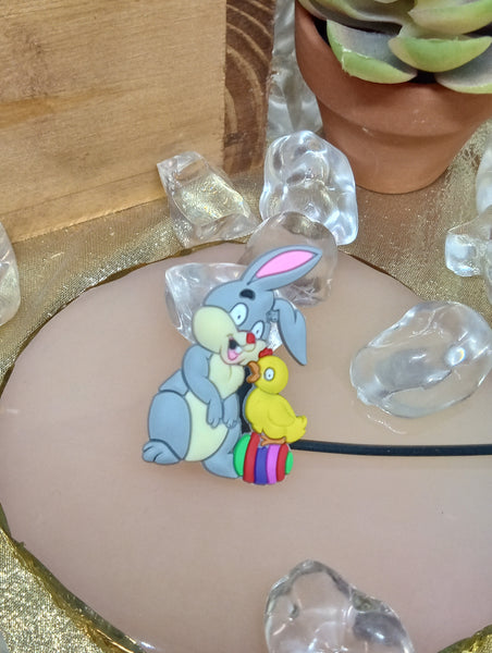 Straw Easter Toppers-Black Bunny
