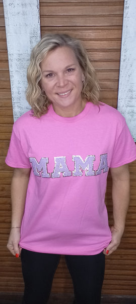 Short Sleeve T-Shirts-Pink MaMa