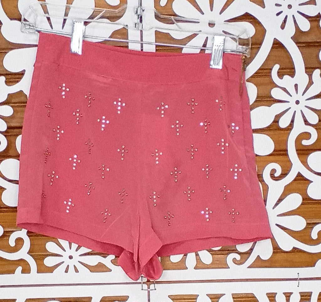 Pink Shorts w/Studded Crosses