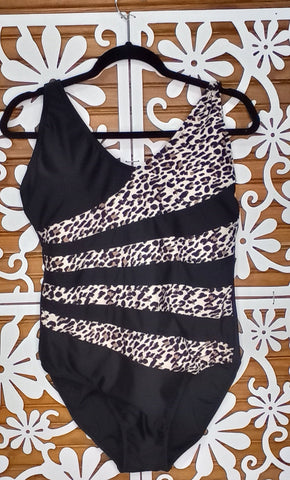 Black and Leopard Bathing Suit