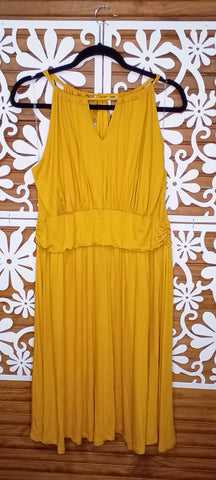 Mustard Color Halter Top Dress
