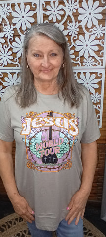 Jesus World Tour Stone Color T-Shirts