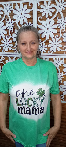St. Patty's Day T-Shirt-One Lucky mama-Green 