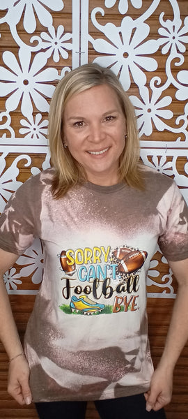 Brown Bleached T-shirt w/Sorry Cant Football