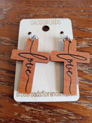 Cross Earrings-Love