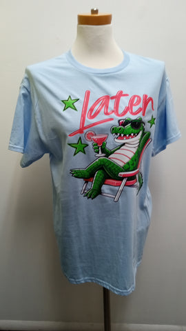 Gildan Light blue "Later (pic) Gator T-shirt Amanda Queen