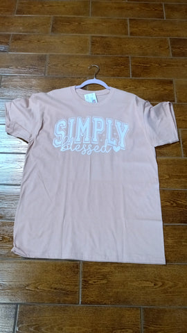 Gildan Peach "Simply Blessed" T-Shirt Amanda Queen