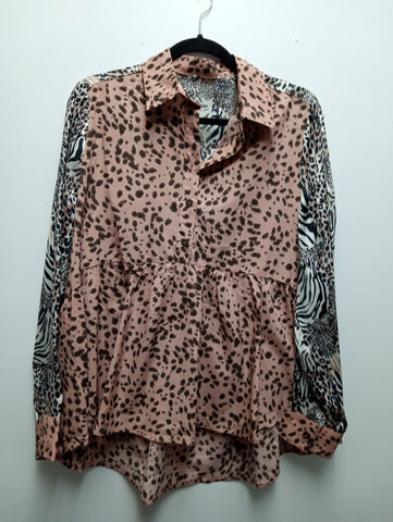 Shear small Brown/Mauve leopard top Kay Kayla
