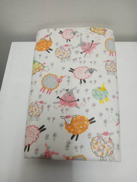 25"x18" Baby Changing Pad-White w/Sheep Jody Martin