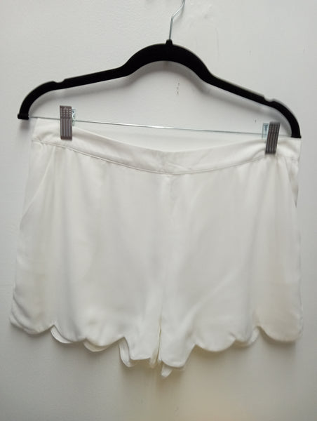 Naked Zebra Scalloped Hem Shorts | Chic Women's Shorts in Blue & White Amanda Queen
