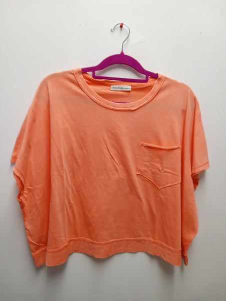 Zenana Oversized Acid Wash Tee with Pocket | Women's Relaxed Fit Top Amanda Queen