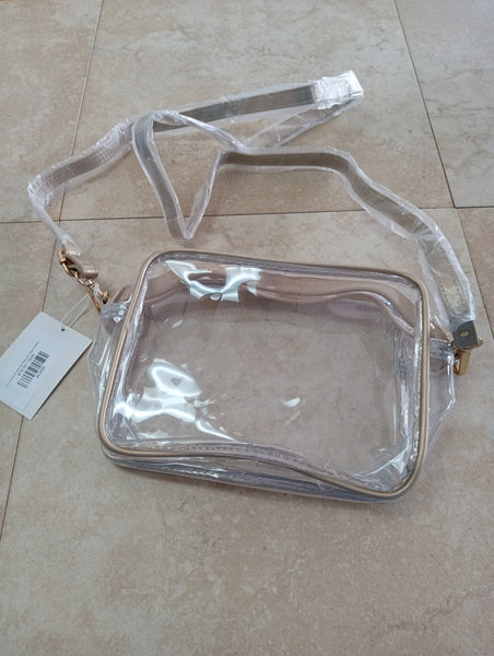 8x6 Crescent Clear Tote Bag with Strap | Stadium Approved Amanda Queen