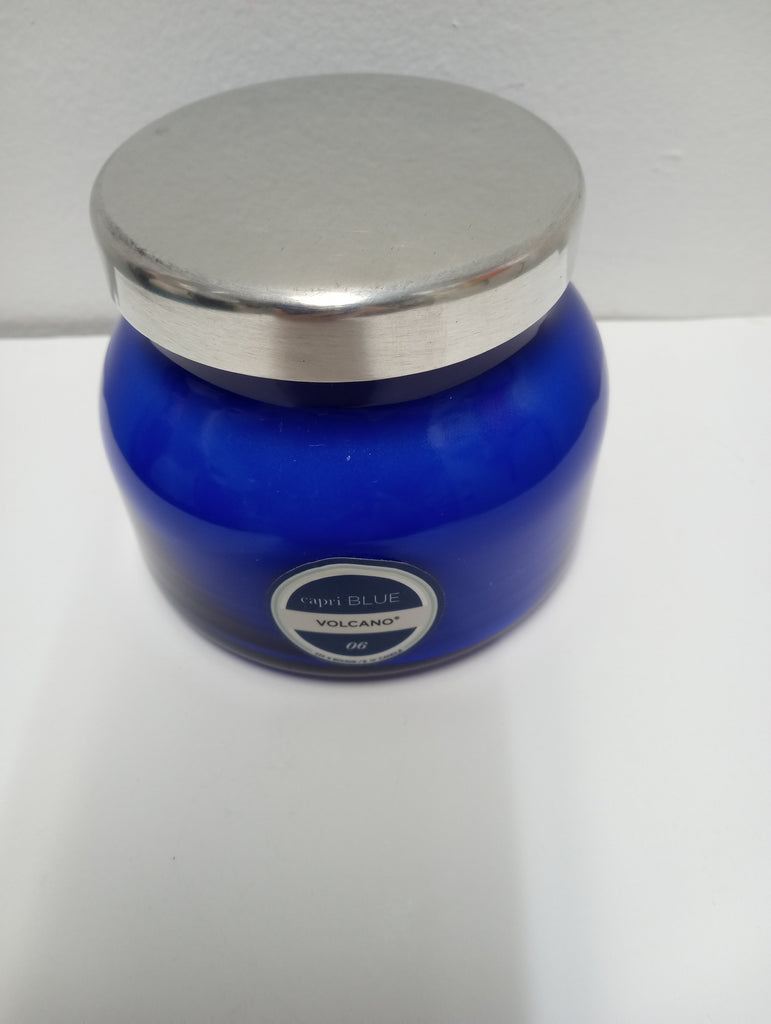 8 oz. volcano Candle/blue jar Ashlyn Abernathy