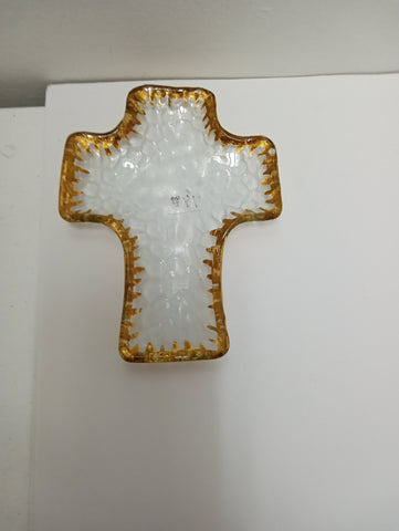 Clear glass cross w/gold trim Ashlyn Abernathy