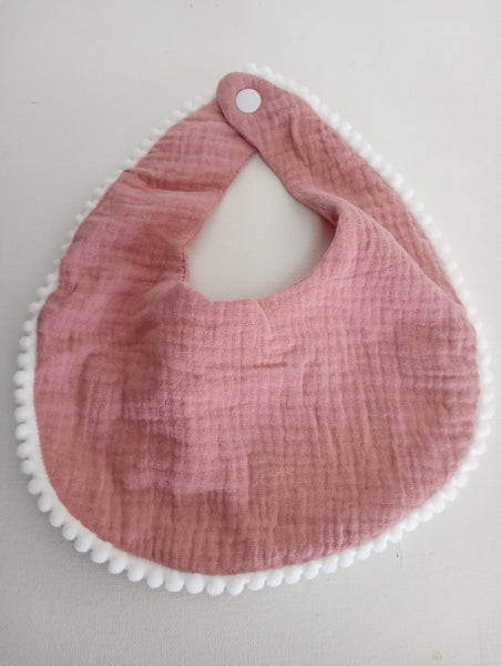 7"x9" Baby Bibs snap-on trimmed in White Ashlyn Abernathy