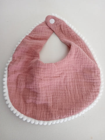 7"x9" Baby Bibs snap-on trimmed in White Ashlyn Abernathy