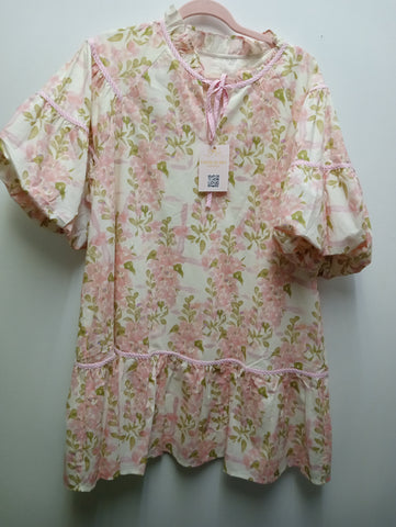 Umgee Mini Pink floral dress Landon Ramsey-Maria Briones