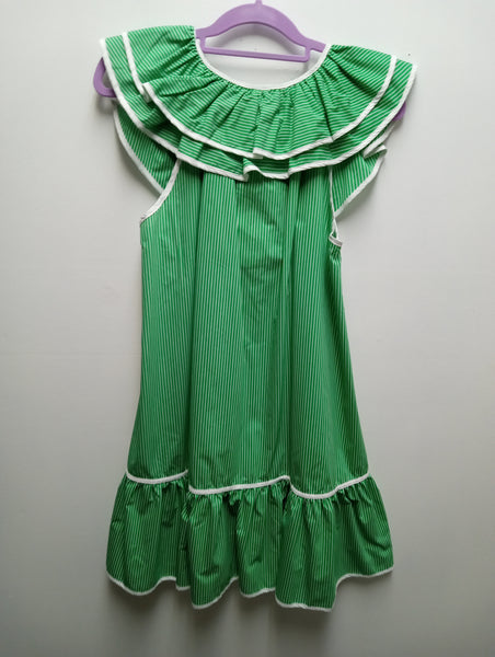 Umgee Green & White Stripe Dress Boho Sundress for Women Amanda Queen