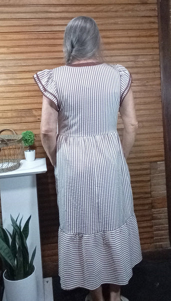 Brown stripped dress OhhMy! Gifts and Things, LLC
