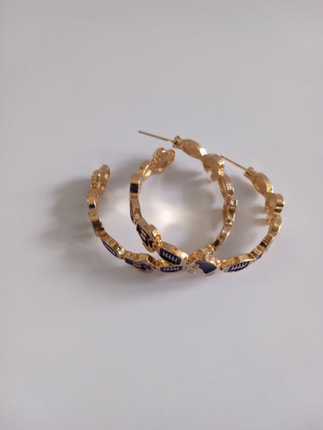 Large gold/Stud earing w/blue helmet/football/jersey Amanda Queen