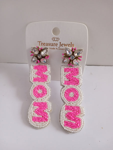 Rhinestone Beaded Dangle Studs – Crystal Sparkle Earrings