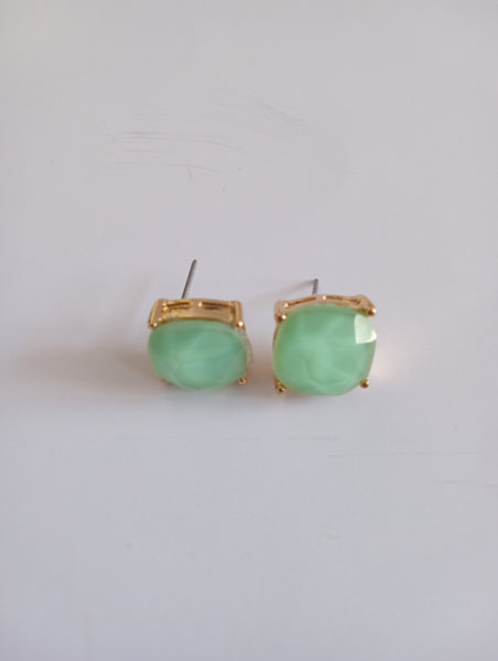 Lavender Stone Stud Earrings in Gold Setting – Elegant Everyday Jewelry Courtney Fox