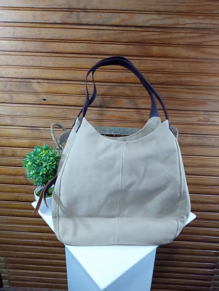 12"x10" Khaki Hobo Tote w/Multi Zip Compartments OhhMy! Gifts and Things, LLC