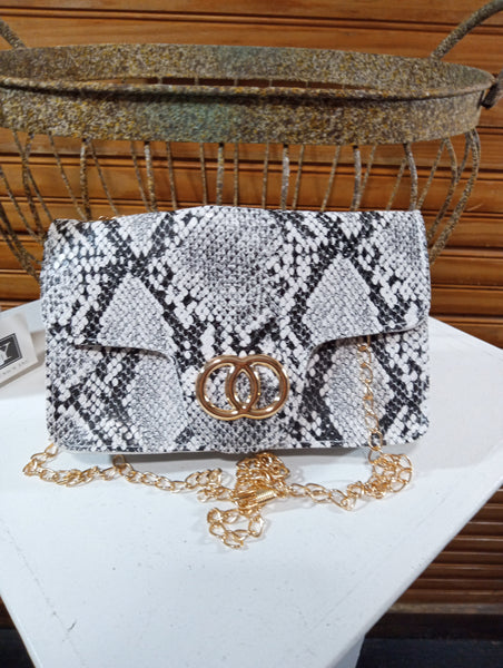 7 1.2"x 5" Women Snake Print Shoulder Bag w/chain strap OhhMy! Gifts and Things, LLC