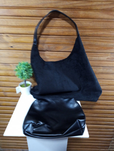12"x 16" Faux Suede Hobo Bag w/inner Pouch Retro Shoulder Tote OhhMy! Gifts and Things, LLC