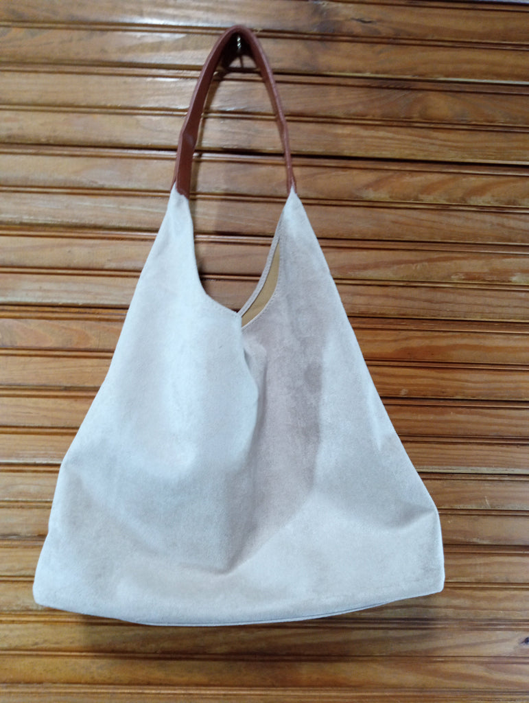 12"x 16" Faux Suede Hobo Bag w/inner Pouch Retro Shoulder Tote OhhMy! Gifts and Things, LLC