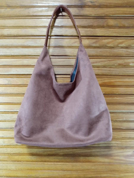 12"x 16" Faux Suede Hobo Bag w/inner Pouch Retro Shoulder Tote OhhMy! Gifts and Things, LLC