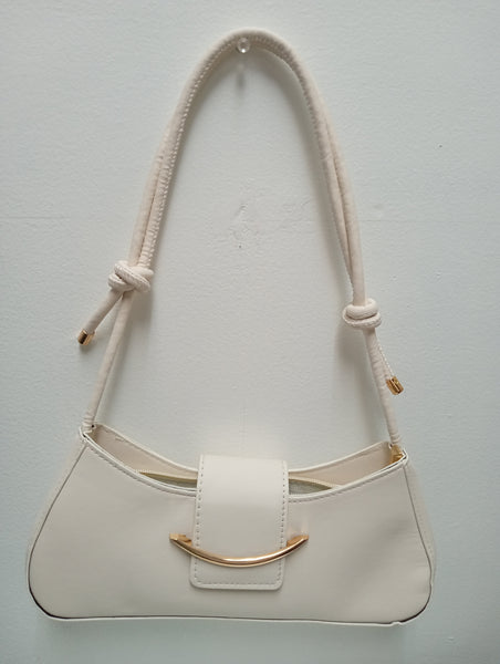 11"x4" Crescent Shoulder bag w/gold moon Buckle/knotted strap OhhMy! Gifts and Things, LLC
