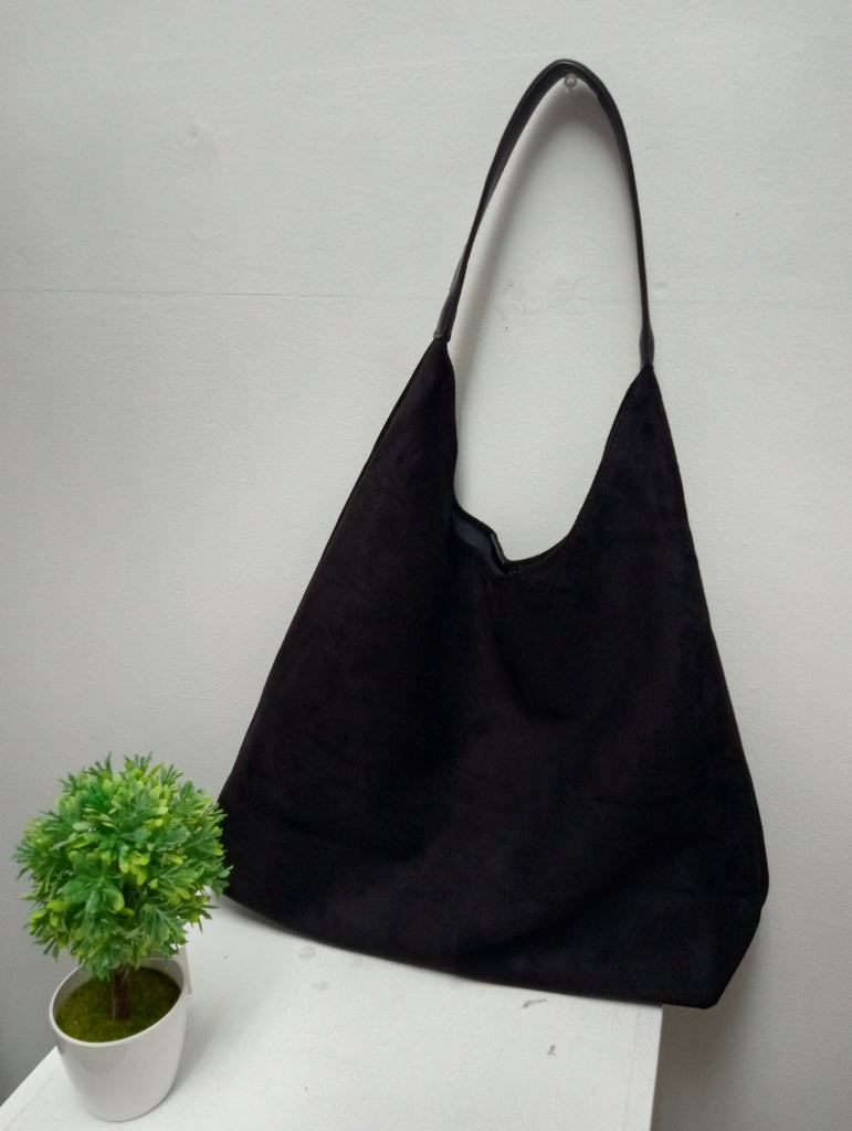 12"x 16" Faux Suede Hobo Bag w/inner Pouch Retro Shoulder Tote OhhMy! Gifts and Things, LLC