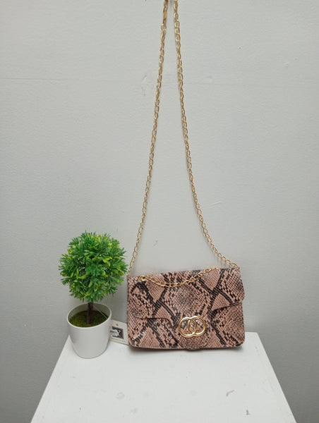 7 1/2"x 5" Women Snake Print Shoulder Bag w/chain strap OhhMy! Gifts and Things, LLC