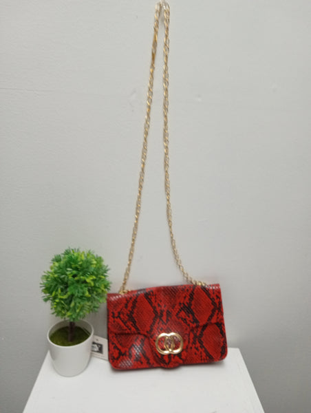 7 1/2"x 5" Women Snake Print Shoulder Bag w/chain strap OhhMy! Gifts and Things, LLC