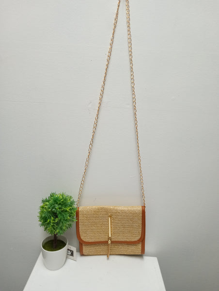 7"x6" Straw Woven Crossbody Bag | Boho Tassel Purse OhhMy! Gifts and Things, LLC